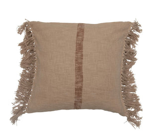 Cotton Slub Pillow with Fringe