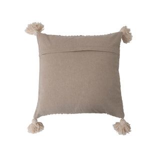 Woven Textured Pillow with Tassels