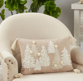 Embroidered Trees Pillow