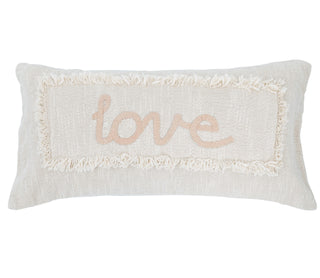 Love Embroidered Cotton Pillow