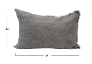 Charcoal Frayed Edge Pillow