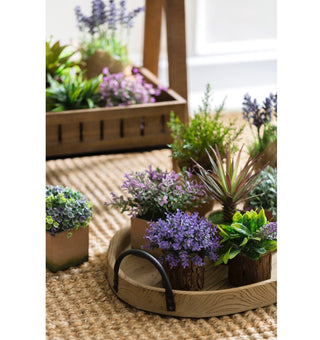 Decorative Wood Tray with Metal Handles