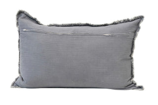 Charcoal Frayed Edge Pillow