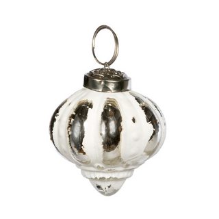 Cottage White Onion Glass Ornament