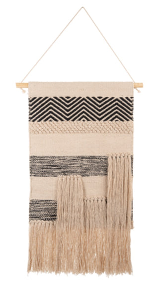 Black & Neutral Woven Wall Tapestry