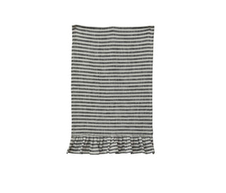 black white striped ruffled kitchen tea towel best decor online