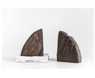 Found Wood Wheel Cog Bookends