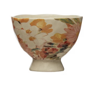 floral footed bowl hand painted best home decor online